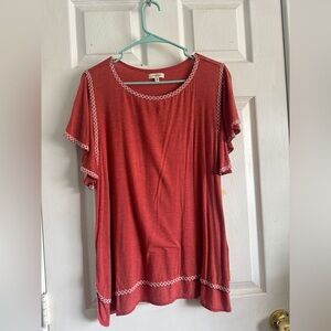 Max Studio Plus Sized Coral Top